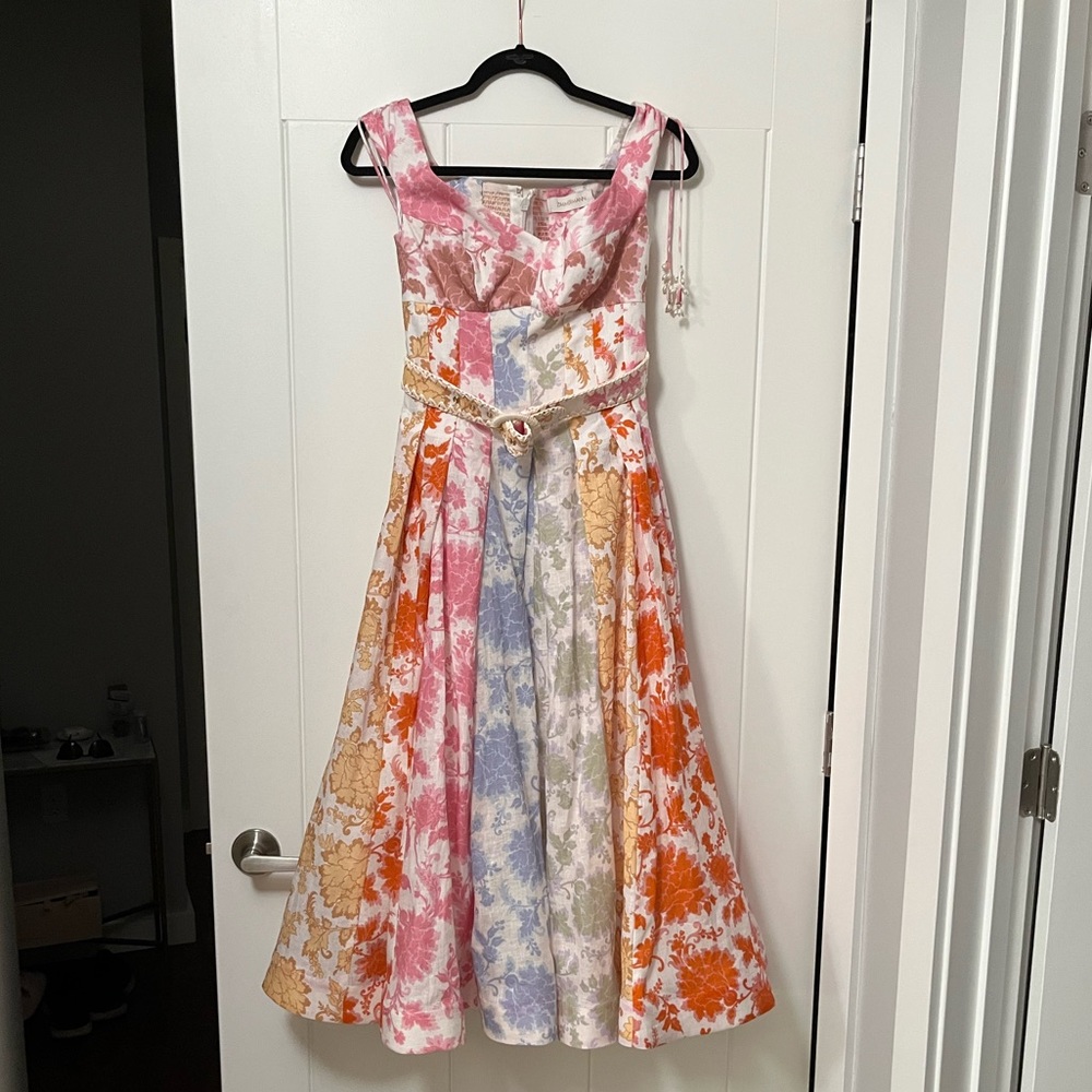 Zimmerman Postcard Printed Linen Midi Dress - Picture 8 of 10